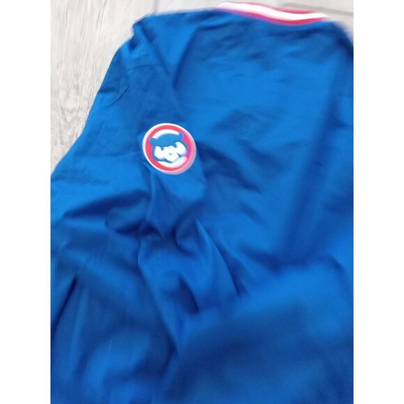 Mens NIKE COOPERSTOWN CLASSICS V-Neck CHICAGO CUBS Wind Shirt Jacket Large NAVY - Picture 7 of 7